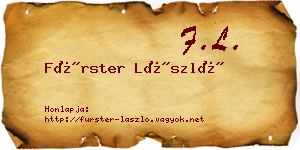 Fürster László névjegykártya